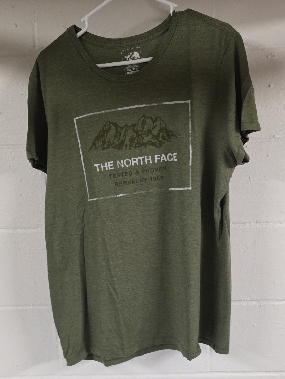 The North Face Olive Graphic Mountain Short Sleeve Tee